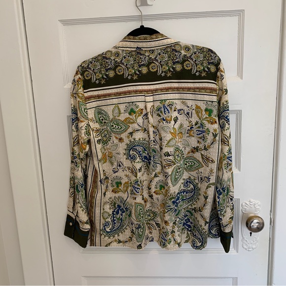 Zara flowy printed button-up shirt, size M - Picture 4 of 7